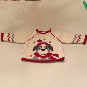 Nordstrom Baby Cream and Red Dog Sweater